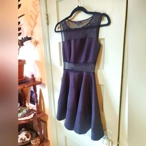 Guess mesh circle skirt black skater dress LBD goth